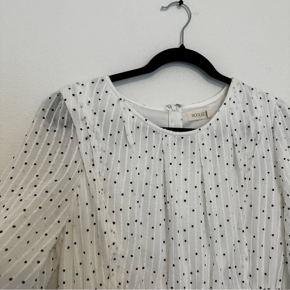 Roolee White Black Polka Dots Knee Length Dress Nursing Friendly Size L Women’s - Picture 6 of 16